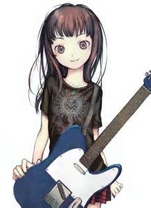  violão, guitarra animê girl