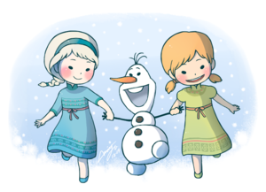  Anna, Elsa and olaf