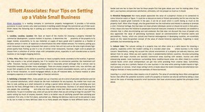 Elliott Associates: Four Tips on Setting up a Viable Small Business