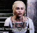 Emilia doing an impersionation of Jon Snow - daenerys-targaryen fan art