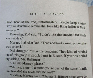  Madagascar, King Julien and the Penguins are mentioned in a Leverage Novel!