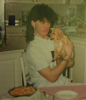 Young Jagr and dog