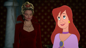 Anastasia Tremaine with her animated Disney counterpart