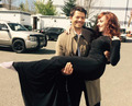Misha Collins and Ruth Connell - supernatural photo