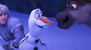  Sven trying to eat Olaf’s nose