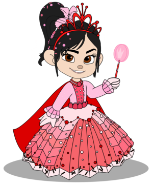  Vanellope in a Princess gaun with her Crown (Still President)
