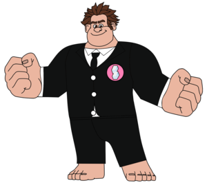 Wreck-It Ralph in a Night Out Suit (with his Sugar Rush Badge)