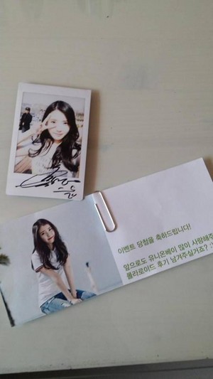 150513 ‎IU‬ for UNIONBAY‬ Event Prize Polaroids from @peachchip_iu's Twitter