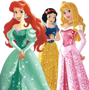  Ariel, Snow White and Aurora - .png file