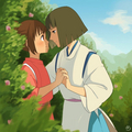 Chihiro and Haku - animated-movies fan art