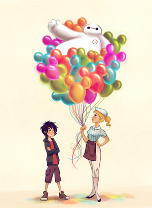 #DisneySide Doodles artist series: Hiro and Baymax oleh Ty Amato