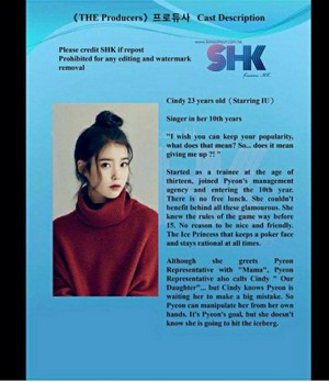 IU for Casts Description of the Main Leads in Producer