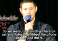 Jensen talking about the cat video with Misha - jensen-ackles-and-misha-collins fan art