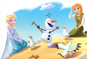  Olaf with Elsa and Anna