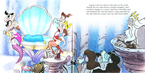 Walt Disney Book Images - Princess Ariel's Sisters, Sebastian, The Merpeople & King Triton