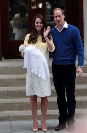  with their newborn daughter at St Mary's Hospital on May 2, 2015