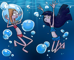  Candace and Stacy under the sea