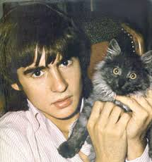  Davy and a fluffy grey cat.