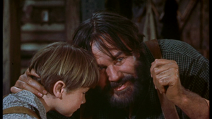  Kevin Corcoran as Arliss Coates and Jeff York as Bud Searcy in Old Yeller