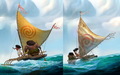Key differences in Moana concept art – new (left) vs old (right) - disneys-moana photo