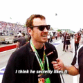 Michael's interview interrupted by James - james-mcavoy-and-michael-fassbender fan art