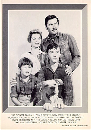 Old Yeller Portrait - Fess Parker, Dorothy McGuire, Kevin Corcoran and Tommy Kirk