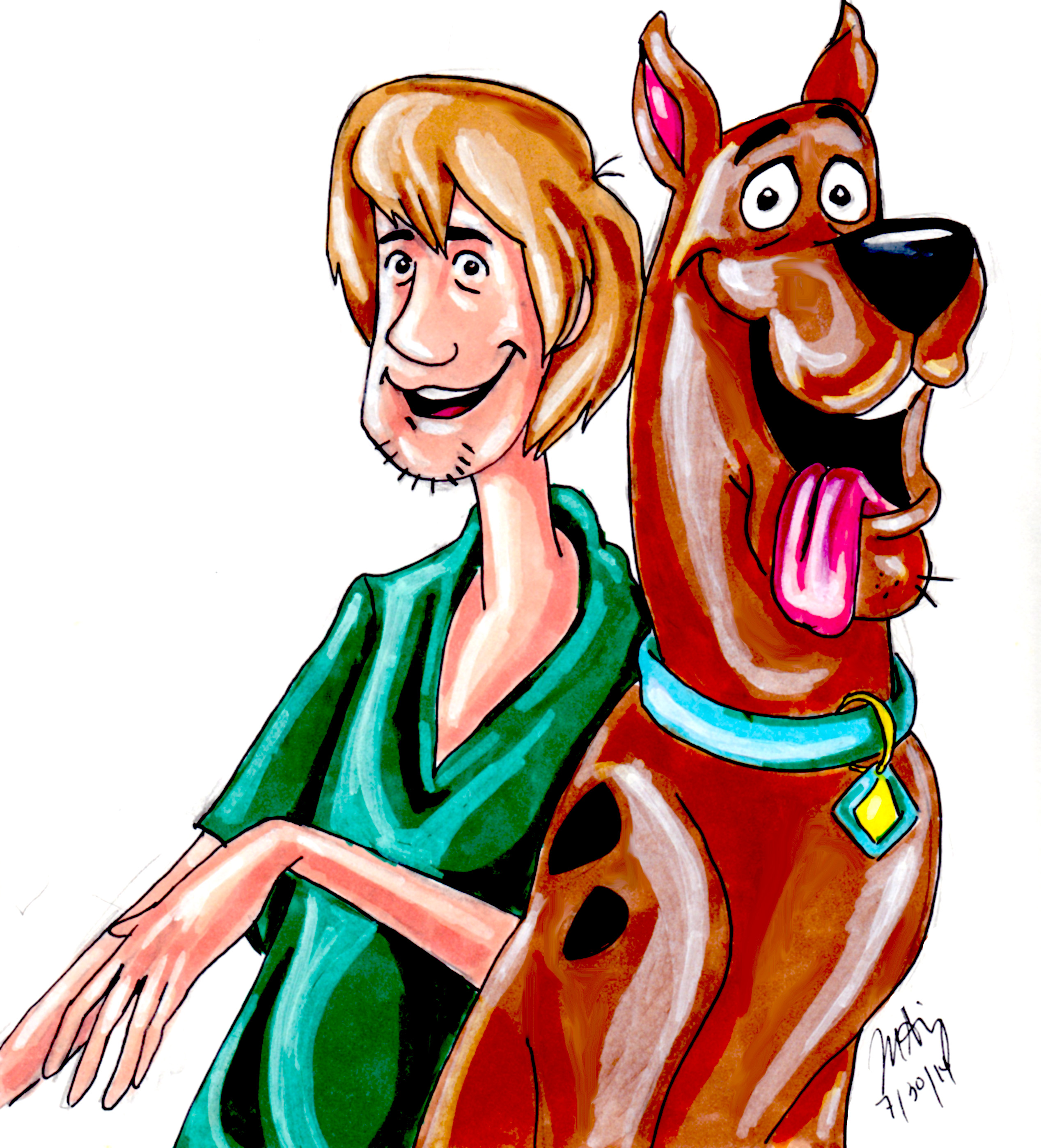 Fan Art of Shaggy and Scooby for fans of bizarremoon. http://pythonorbit.de...