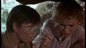  Tommy Kirk as Travis Coates and Dorothy McGuire as Katie Coates in Old Yeller