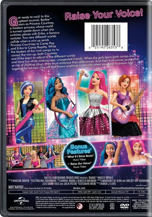 Barbie in Rock 'N Royals - The Back of The DVD Disc
