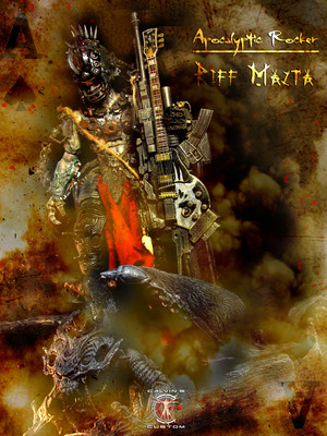  Calvin's Custom Original डिज़ाइन 1:6 one sixth scale Apocalyptic Heav Metal Rocker "Riff Mazta".