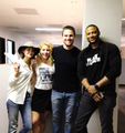 First table read of the year!  - stephen-amell-and-emily-bett-rickards photo