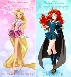  Sailor Princesses (Merida-Rapunzel)