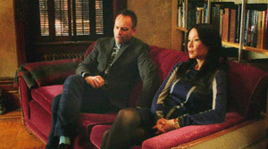 Sherlock,Joan and a couch