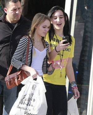 Shopping with a friend in West Hollywood, California on February 3, 2013