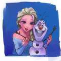 Elsa and Olaf - frozen fan art