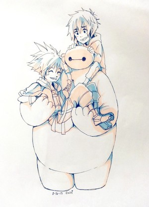 Hiro, Baymax and Sora