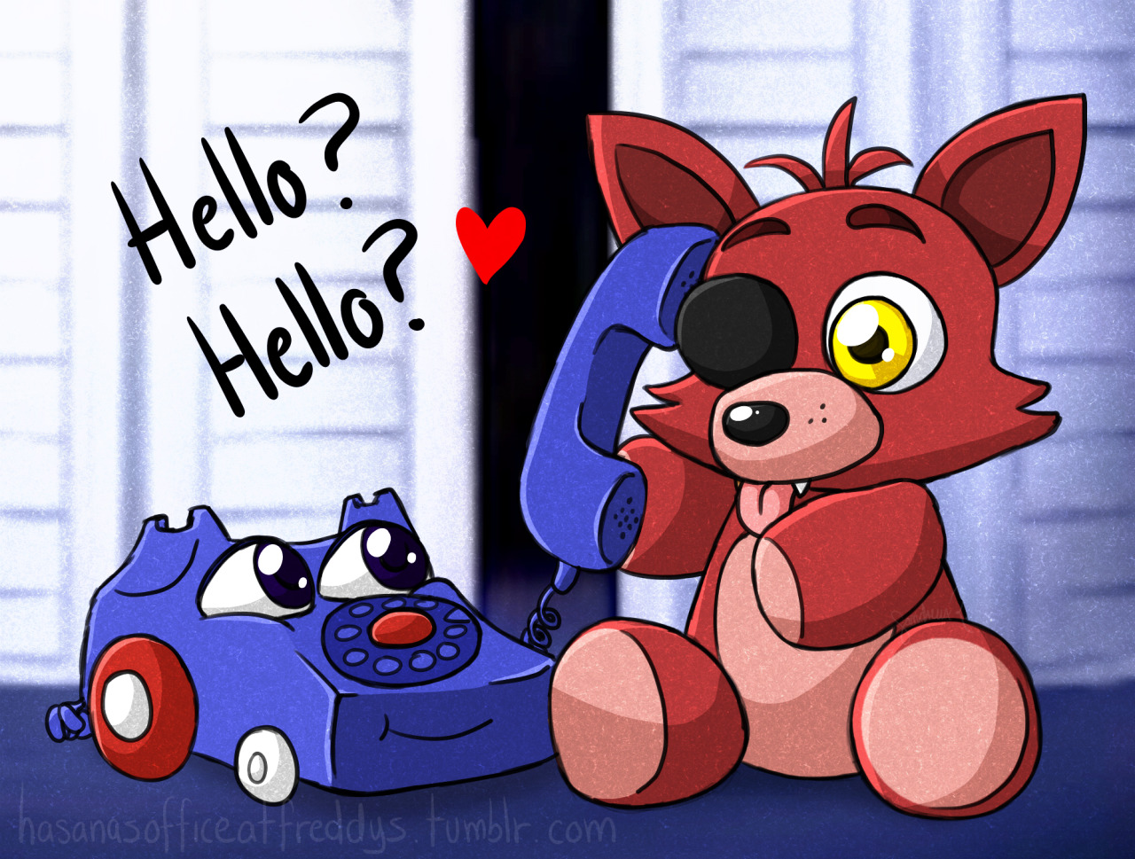 Purple Telephone And Teddy Foxy Five Nights At Freddy S Peminat