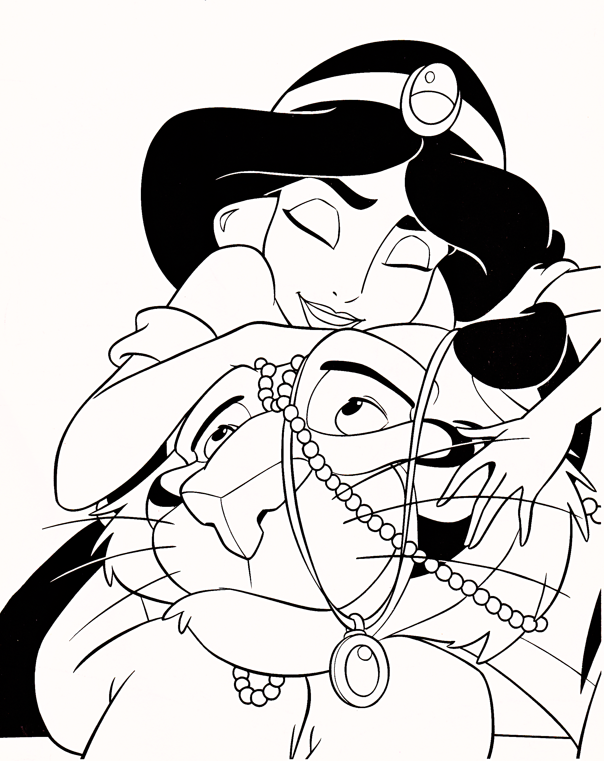 Walt Disney Coloring Pages - Princess Jasmine & Rajah ...