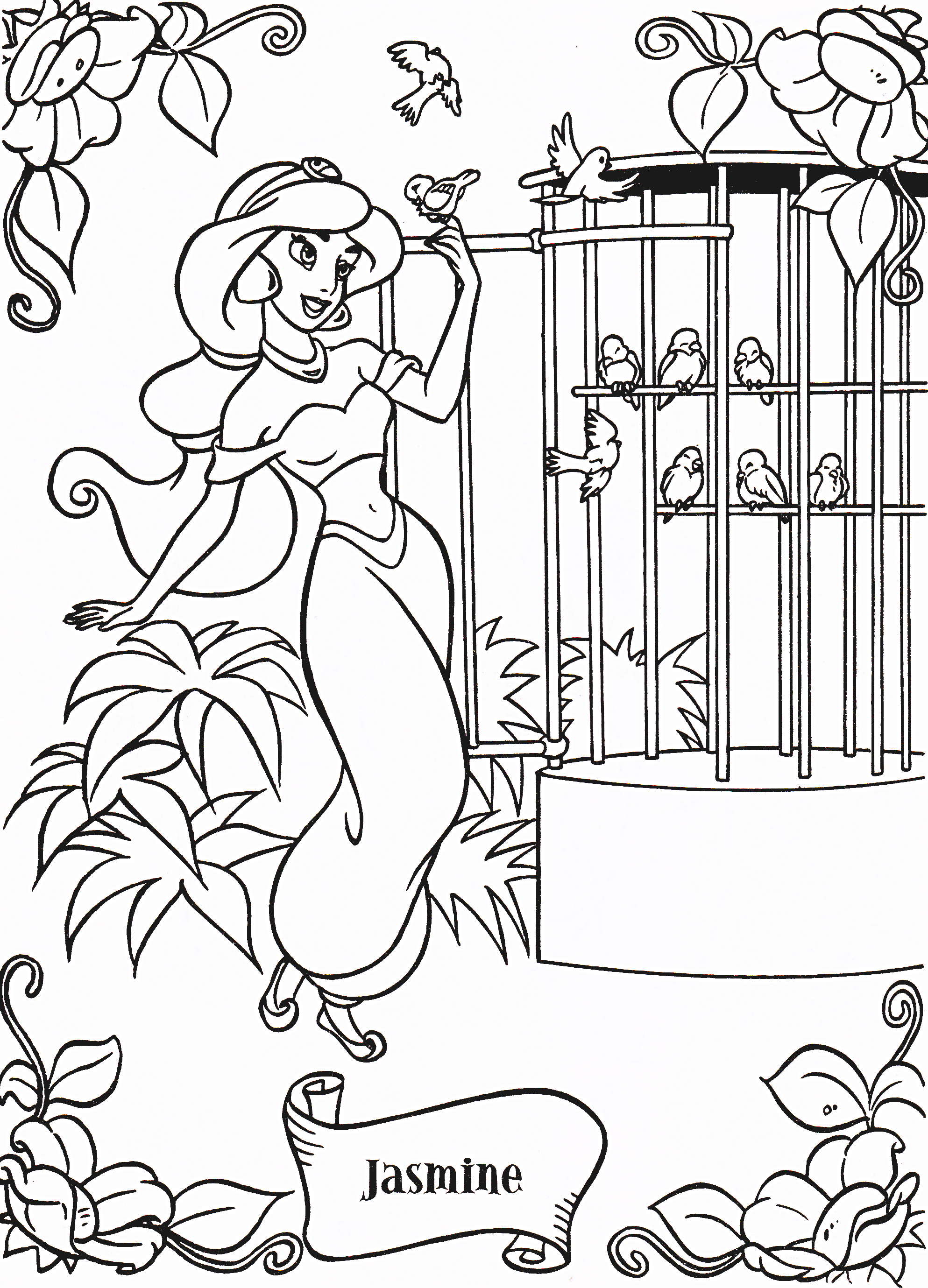 Walt Disney Coloring Pages - Princess Jasmine - Walt Disney Characters