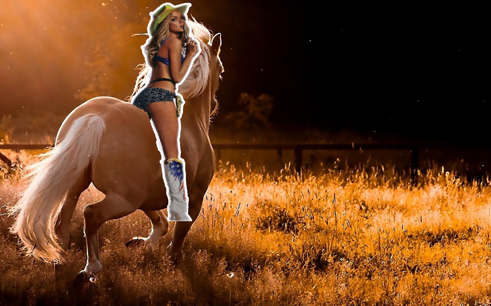 Perfect teen ass cowgirl fan pic