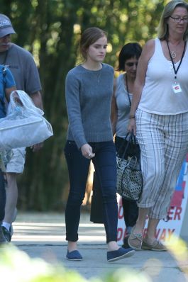 Emma on the set of 'the Circle'
