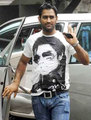 Mahendra Singh Dhoni got his michael jackson shirt on - michael-jackson photo