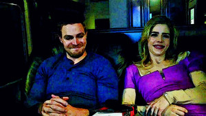 Photo to Painting Stephen Amell and Emily Bett Rickards