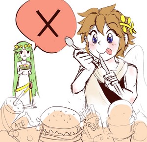 Pit prepared to eat his favorite foods