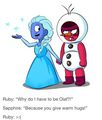 Ruby and Sapphire as Elsa and Olaf - disney-princess fan art