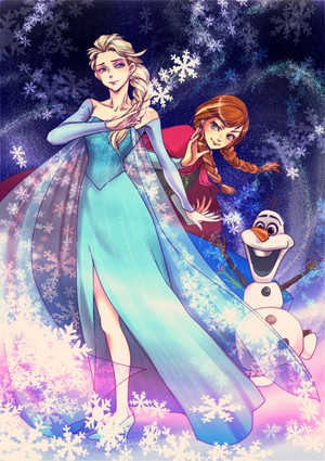  Anna, Elsa and Olaf