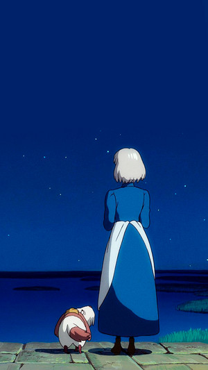  Howl's Moving château phone background