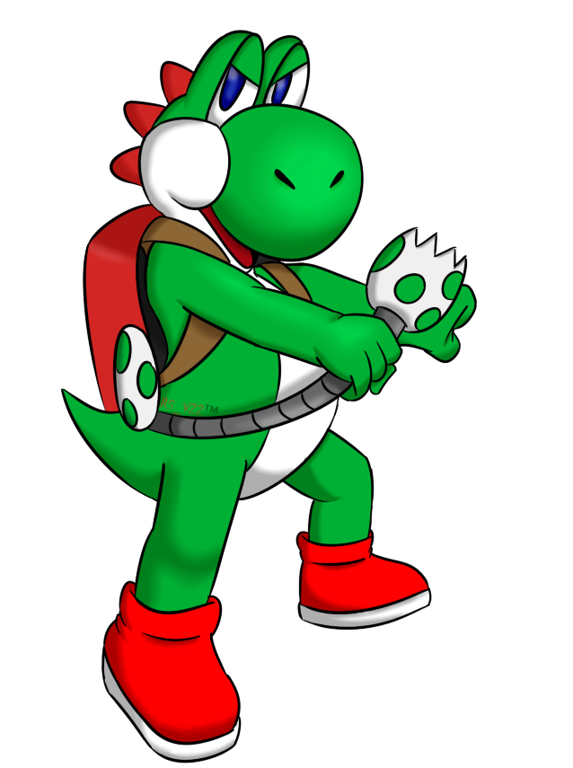 Fan Art of Yoshi and His Poltergust [REMAKE] for fans of Yoshi. 