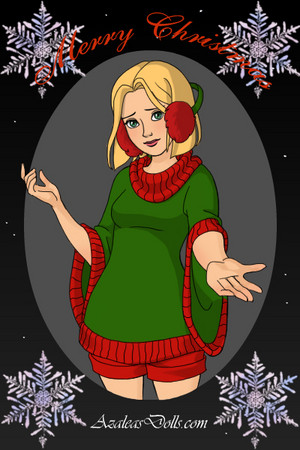 Ami in her Christmas outfit