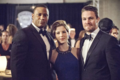 David, Stephen and Emily - BTS - stephen-amell-and-emily-bett-rickards photo